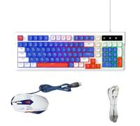 Topiky Combinación de Teclado y Mouse para Juegos Retroiluminados RGB, Diseño Compacto de 98 Teclas, Teclas Silenciosas USB con Cable para Computadora Portátil, Trabajo para 10, de Acceso Directo