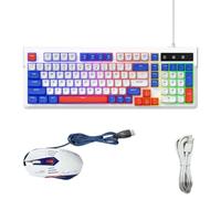 Topiky Combinación de Teclado y Mouse para Juegos Retroiluminados RGB, Diseño Compacto de 98 Teclas, Teclas Silenciosas USB con Cable para Computadora Portátil, Trabajo para 10, de Acceso Directo