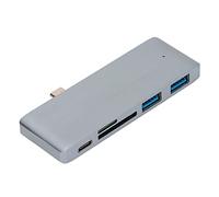 Topiky Concentrador Multipuerto USB C Compacto 5 en 1 para MacBooks y Tabletas, Adaptador Liviano para Carga Rápida (Grey)