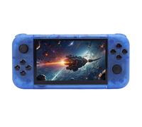 Topiky Consola de Juegos Portátil, Bocinas Duales, Alta Precisión, Diseño de Joystick, Tarjeta de Memoria de 128 GB para Amantes de los Juegos, Reproductor de Portátil (Azul Transparente)