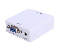 Topiky Convertidor de Interfaz Multimedia VGA a Alta Definición, Adaptador de Caja HDMI a VGA 1080P con Cable de Carga para Computadora, Computadora de Escritorio, Computadora Portátil, PC (Blanco)