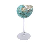 Topiky Copas de Vino de Concha Marina, Copa de Caracola Natural con Base Estable, Copa de Cóctel para Celebración de Bodas, Cumpleaños de San Valentín (Concha verde de fondo transparente)