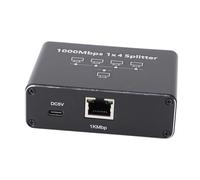 Topiky Divisor Ethernet RJ45 de Alta Velocidad 1000Mbps con Cable de Alimentación USB para Juegos de Oficina en Casa Aleación de Aluminio 1 Unidad (1 a 4)