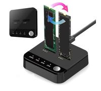 Topiky Estación de Acoplamiento para Clonación de Disco Duro M.2, Clonador de Serie ATA a NVMe, Carcasa para SSD Doble, Estación de Acoplamiento para Clonación de Disco Duro M.2 de