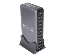 Topiky Estación de Carga USB C de 1000 W, GAN III Pro 10 Puertos 140 W PD PPS Hub de Estación de Carga Rápida, Travel Essentials de de Múltiples Puertos para Múltiples (EU)