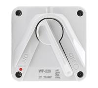 Topiky Interruptor de Desconexión de Motor Cerrado a Prueba de Agua IP65 2P 20A Interruptor de Aislamiento de Seguridad Resistente con Carcasa de ABS para Uso en Interiores y Exteriores