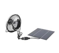 Topiky Kit de Ventilador de Panel Solar, Ventilador Solar de 5 W con USB, de Energía Al Aire para Invernadero, Gallinero, Casa de Perro, RV, Ventilación de Camping