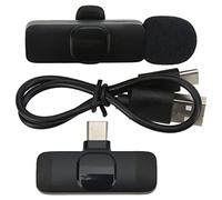Topiky Micrófono Lavalier Inalámbrico, Micrófono de Solapa con Reducción de Ruido Inteligente, con Clip Antiinterferencias Fuerte para Grabación de Entrevistas de Vlogging, Mini Compacto para