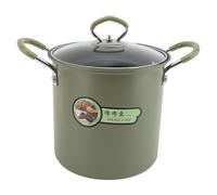 Topiky Olla para Freidora de 3 Litros con Cesta de Filtro, Sartén de Acero Al Carbono para Todas las Estufas, Olla con Filtro de Aceite con Tapa Transparente, Ergonómico, Revestimiento Antiadherente,