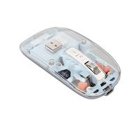 Topiky Ratón BT Inalámbrico Transparente Cool Shell, Ratón Compacto y Ergonómico para Ordenador, Clic Silencioso, Luces de Respiración Coloridas, Alto Rendimiento, 3 Modos, 4 dpi para