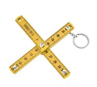Topiky Regla Plegable de Plástico, Regla Plegable Portátil de 0,5 M con Llavero para Carpintería, Colocación de Azulejos, Carpintería y Proyectos de Bricolaje (YELLOW)