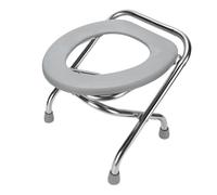 Topiky Silla Cómoda Plegable Portátil de Acero Inoxidable, Asiento de Inodoro Antideslizante para Adultos y Ancianos, Cubo de Viaje Junto a la Cama (30 centimetros)