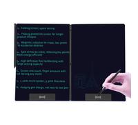 Topiky Tableta de Escritura LCD Plegable de 14,3 Pulgadas, Bloc de Notas Digital Reutilizable Ultradelgado, Tableta de Escritura Borrable para Redactar, Tomar Notas y Dejar Mensajes,