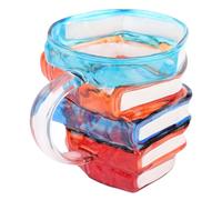Topiky Taza de Cristal 3D con Diseño de Libro Pintado, Taza de café Retro única para Lectores, Escritores, Bibliotecarios, Regalo Literario Apto para Microondas de 12 Oz para Amantes de los Libros,