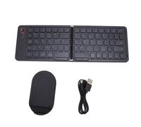 Topiky Teclado Bluetooth Plegable, 7 Teclas Recargable Magnético Teclado Inalámbrico Magnet Slim con Soporte para Teléfono, Tecillos Bluetooth Compactos Portátiles Ergonómicos para (Black)
