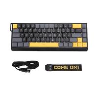 Topiky Teclado para Juegos con Cable, Teclado Mecánico Retroiluminado RGB para Juegos, Silencioso Anti-Fantasmas sin Conflictos de 68 Teclas, de Computadora de Tamaño (Negro Gris)