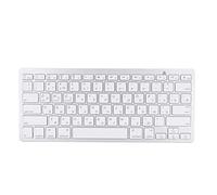 Topiky Teclado Ruso con Bluetooth, 78 Teclas Teclado inalámbrico Ruso con botón Flotante Ultrafino para Mac, para Android, para Windows - Blanco Plateado