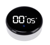 Topiky Temporizador de Cocina Digital Magnético, Pantalla LED Recargable por USB para Ejercicio de Horneado, ABS de 3,35x1,26 Pulgadas (White)