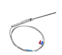 Topiky Termopar, Sonda de Termopar Tipo K de 100 Mm, Sensor de Temperatura de 0-400 ℃ con Cable de, Sonda Tipo K con Rosca M8 para Hornos Industriales, Medidores, Hornos (1M)