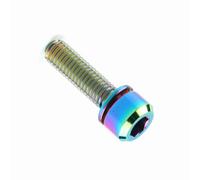 Topiky Tornillo de Perno Cónico de Bicicleta de Aleación de Titanio con Arandela, 4 Colores, para Bicicleta de Montaña y Carretera (M5x16)