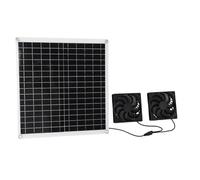Topiky Ventilador con Panel Solar, Kit de Ventilador de Circulación de Aire Solar 20W12V, de Escape Portátil, de Ventilación Al Aire Libre para Tienda de Campaña de Invernadero
