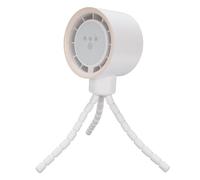 Topiky Ventilador para Cochecito Innovador Oscilación de 360 grados USB Recargable para Bebés Plástico (WHITE)