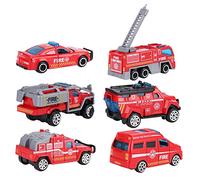 TOPINCN 1:64 Conjunto de Modelos de Automóviles de Ingeniería con Excelente Potencia de Fricción para Niños Simulación de Aleación Vehicle Pack de 6 de 6 (Serie de protección contra Incendios de