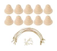 TOPINCN 10 Piezas de Campana de Madera sin Terminar, Decoración de Campana de Madera en Lindo Adorno de de Navidad con Cuerda Colgante, Pinta Tus Propios Adornos de