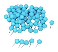 TOPINCN 100 Chinchetas de Mapa, Chinchetas Decorativas de Acero y Plástico de 9,5 X 20 Mm con Estuche de Almacenamiento Transparente para Tableros de Corcho, Tablones de Anuncios, Mapas (Blue)