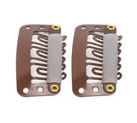 TOPINCN 100 Uds 6 Dientes Clips para Peluca 3,2 Cm Forma de U Extensión de Cabello Clips a Presión Abrazadera Firme para Fijación de Peluca Estilistas