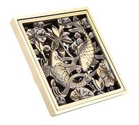 TOPINCN 10Cm Cuarto De Baño Ducha Drenaje del Piso Latón Antiguo Escurridor De Cubierta Rejilla Cuadrado con Apariencia Invisible (#4)