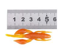 TOPINCN 25 Señuelos de Pesca de Camarones y Gusanos Suaves de Silicona de para Aparejos de Pesca Ecológicos, Marrón/Verde Oscuro/Naranja, 2,44"/2,36"/1,77"/,28", Adecuados para Entusiastas de la