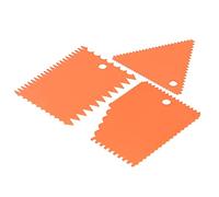 TOPINCN 3 Unids/set Raspador para Crema de Pastel Cortadores Pastosos Raspador Borde de Dientes Irregulares DIY Más Suave Apto para Lavavajillas (ORANGE)