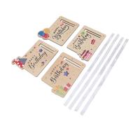 TOPINCN 4 Soportes para Dinero de Cumpleaños, Cartera única de Madera para Tarjetas de Regalo en Efectivo con Diseño de Vela de Globo para Pastel, para Decoración de Fiestas, Regalos