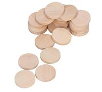 TOPINCN 50 Círculos de Madera sin Terminar, Recortes de Madera para Exteriores en Blanco de 1,2 Pulgadas para Colorear, Rodajas de Natural para Proyectos Creativos