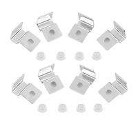 TOPINCN 8 Juegos de Clips para Tapa de Acuario de Acero Inoxidable, Cubierta Superior de Vidrio para Pecera, Tapa con Almohadilla Amortiguadora de Silicona para Acuario de 5mm de Espesor