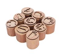 TOPINCN 9 Sellos de Huellas de Animales, Sellos Artesanales Hechos a Mano de Madera, Juego de de Huellas de Animales con Sándalo para Tarjetas, álbumes de Recortes, Tela de
