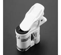 TOPINCN 9595W 60X Lupa LED Luz UV Mini Clamp/Holder para Teléfono Móvil Microscopio Detector de Moneda Portátil Compacto para Evaluación de Joyas Bolsa de Tela