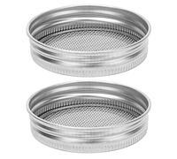 TOPINCN Accesorio de Tapa de Tarro de Conservas Frascos de Boca Colador Tapas de Filtro de Tarro de Albañil Tapa de Germinación Brotador de Acero Inoxidable para Tapa de Tarro de (70 mm)