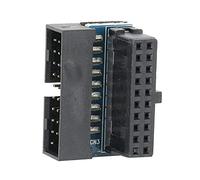 TOPINCN Adaptador de Enchufe USB 3.0 para Placa Base, Conector USB en ángulo de 90 Grados con Rendimiento Estable para áreas de Escritorio Pequeñas, AB Negro