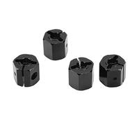 TOPINCN Adaptador Hexagonal de 12 Mm Adaptadores de Transmisión de Cubo Hexagonal de Rueda de Aleación de Aluminio Duraderos para Autos Axial SCX10 90046 D90 1/10 RC 4 Piezas (Black)