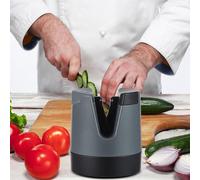 TOPINCN Afilador de Cuchillos, Herramienta Manual de Acero de Tungsteno, Multifuncional para Cuchillos y Tijeras de Cocina, Diseño de Ventosa Eficiente, Varilla de Cerámica Duradera, para Chefs