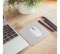 TOPINCN Alfombrilla de Ratón con Acabado de Aluminio Suave, Agarre Pesado y Seguridad para un Control Preciso, Alfombrilla de Ratón Moderna para Juegos para Ordenador, Color Negro (Silver)