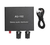 TOPINCN Amplificador de Sonido Estéreo de Doble Canal Control Independiente de 3,5 Mm para Uso Doméstico Aleación de Aluminio Negro 2.6x2.2x1.0in