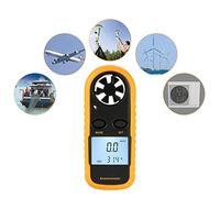 TOPINCN Anemómetro Digital LCD Termómetro Medidor de Velocidad del Viento de Mano para Deportes Al Aire Libre Senderismo Pesca Camping Plástico 10,5 X 4 Cm