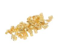 TOPINCN Anillos de Trenza de Pelo de Aleación, Fáciles de Operar, Patrones Exquisitos, Bobinas de Joyería para el Cabello para Fiestas, Bodas, 200 Piezas (GOLD)