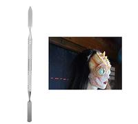 TOPINCN Aplicador de Espátula de Cera para Cicatrices de Doble Extremo Antideslizante de Acero Inoxidable para Maquillaje de Efectos Especiales, Duradero, Ligero y Portátil para Grabado Facial, (L)