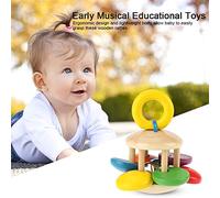 TOPINCN Baby Safe, Rattling de Madera, Juguetes para Entrenamiento Musical Temprano, Niño No Tóxico, el Juguete con Bolas Coloridas para Niños y Niñas en el Interior Grabado en el Interior (forma de