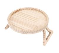 TOPINCN Bandeja con Clip para sofá, Bandeja para Brazo, para sofá, Mesa Redonda de bambú de 9,8 Pulgadas con Apoyabrazos, Mesa con Clip para Refrigerios, café, Control Remoto con (25CM)