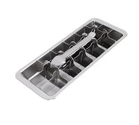 TOPINCN Bandeja de Cubitos de Hielo de Acero Inoxidable, Molde de Bandeja de Hielo de Bricolaje, 18 Lotes de Molde de Cubos, Molde para Fabricantes de Hielo con Mango de Liberación para